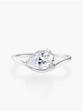Platinum Pear-Cut Solitaire Ring